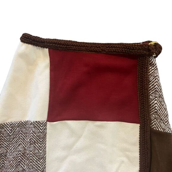 Vintage Glen of Michigan Union Tag Wool Patchwork Peasant Skirt Size Medium - Picture 5 of 6